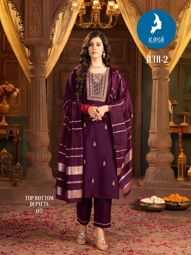 Juhi 2 By Kaya Embroidery Designer Kurti With Bottom Dupatta Wholesale Shop In Surat